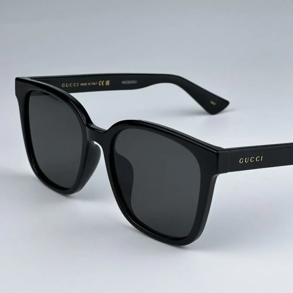 NEW Gucci GG1346SK 001 Black Grey Square Unisex Sunglasses GG 1346SK